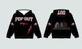 POPOUT 450GSM HEAVYWEIGHT HOODIE - BLACK